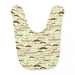 Mustache pattern, retro style 4 bib