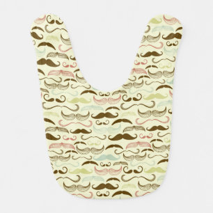 Mustache pattern, retro style 4 bib