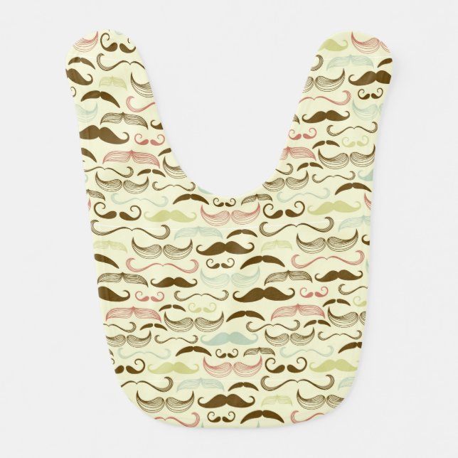 Mustache pattern, retro style 4 bib (Front)