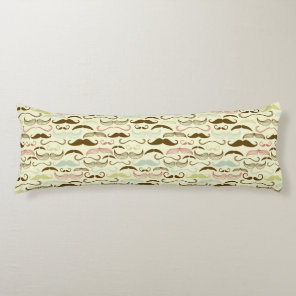 Mustache pattern, retro style 4 body pillow