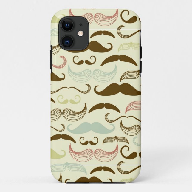Mustache pattern, retro style 4 Case-Mate iPhone case (Back)