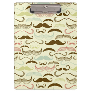 Mustache pattern, retro style 4 clipboard
