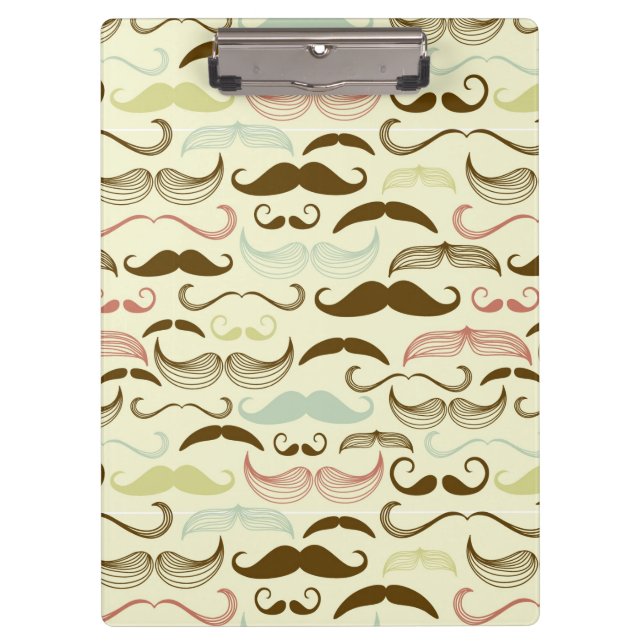 Mustache pattern, retro style 4 clipboard (Front)