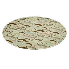 Mustache pattern, retro style 4 cutting board