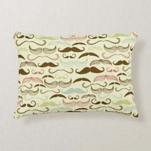 Mustache pattern, retro style 4 decorative pillow