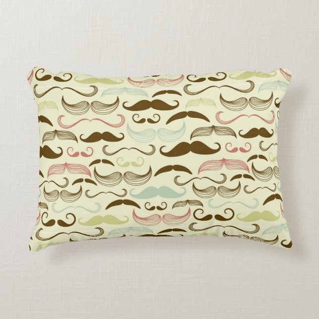 Mustache pattern, retro style 4 decorative pillow (Front)