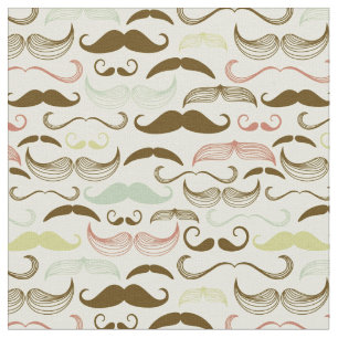 Mustache pattern, retro style 4 fabric