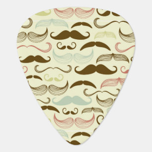 Mustache pattern, retro style 4 guitar pick