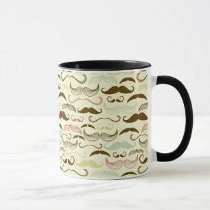 Mustache pattern, retro style 4 mug