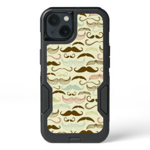 Mustache pattern, retro style 4 iPhone 13 case