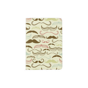 Mustache pattern, retro style 4 passport holder