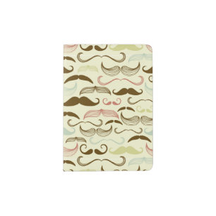 Mustache pattern, retro style 4 passport holder