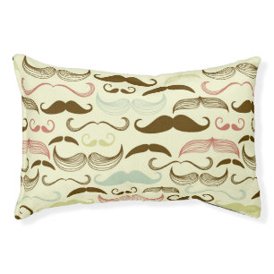 Mustache pattern, retro style 4 pet bed