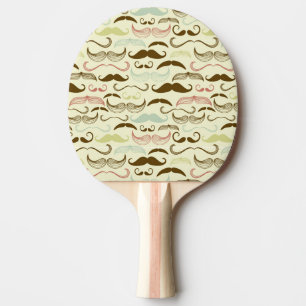 Mustache pattern, retro style 4 ping pong paddle