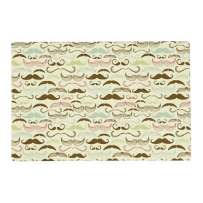 Mustache pattern, retro style 4 placemat