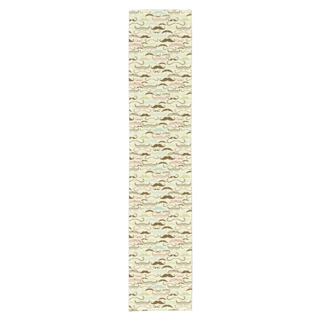 Mustache pattern, retro style 4 short table runner (Front)