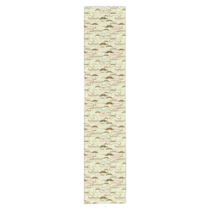 Mustache pattern, retro style 4 short table runner