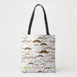 Mustache pattern, retro style 4 tote bag