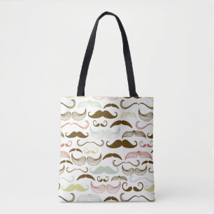 Mustache pattern, retro style 4 tote bag