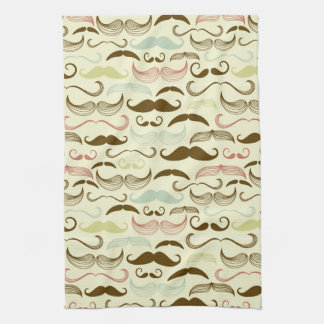 Mustache pattern, retro style 4 towel