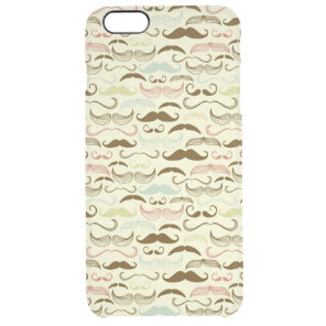 Mustache pattern, retro style 4 clear iPhone 6 plus case