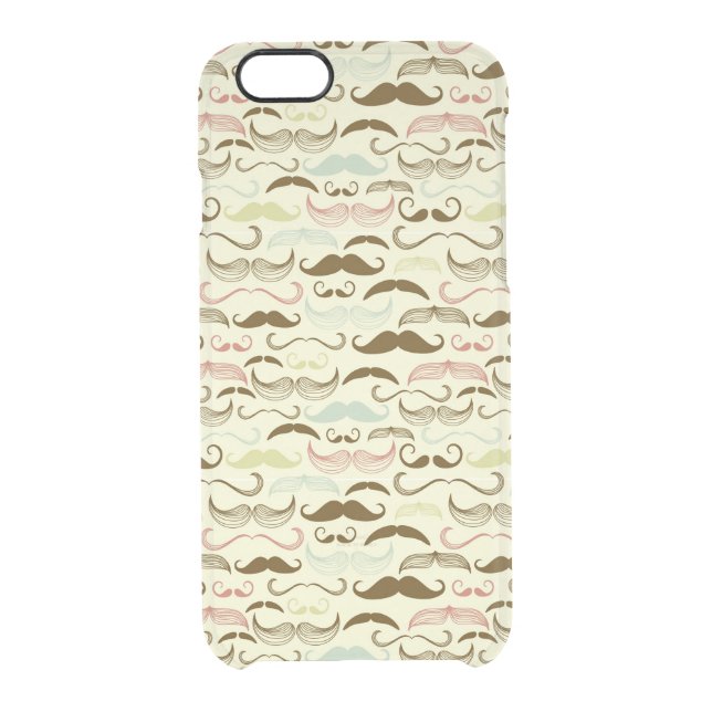 Mustache pattern, retro style 4 uncommon iPhone case (Back)