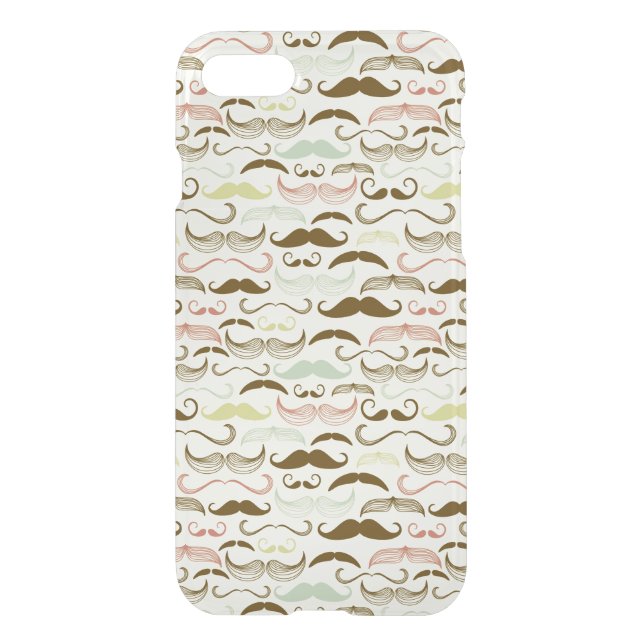 Mustache pattern, retro style 4 uncommon iPhone case (Back)