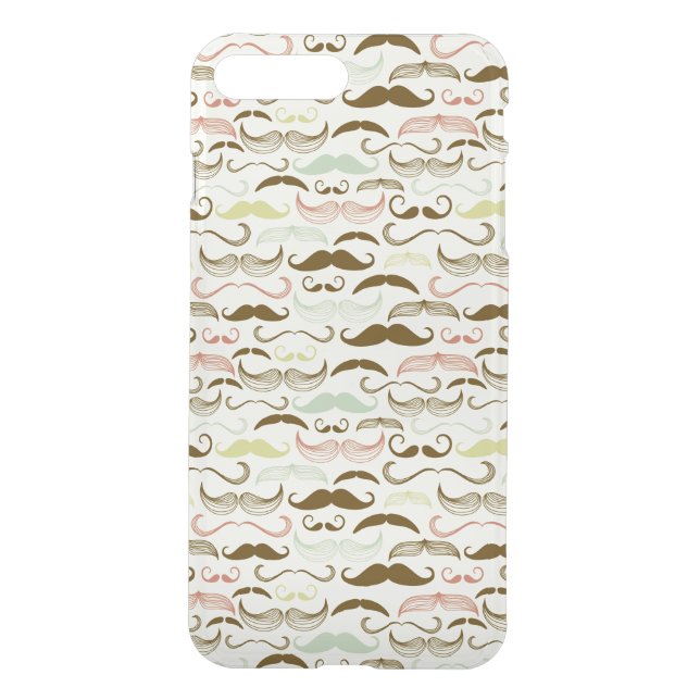 Mustache pattern, retro style 4 uncommon iPhone case (Back)