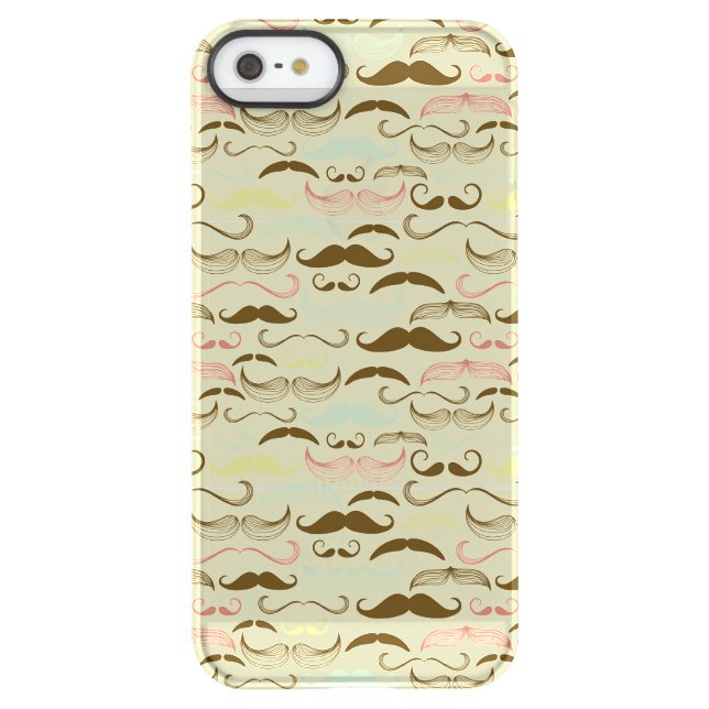 Mustache pattern, retro style 4 uncommon iPhone case (Back)