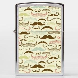 Mustache pattern, retro style 4 zippo lighter