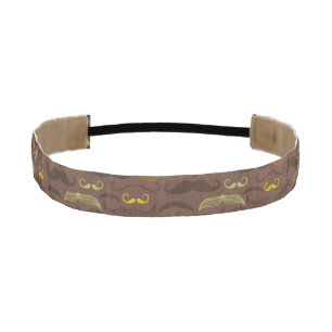 Mustache pattern, retro style 5 athletic headband