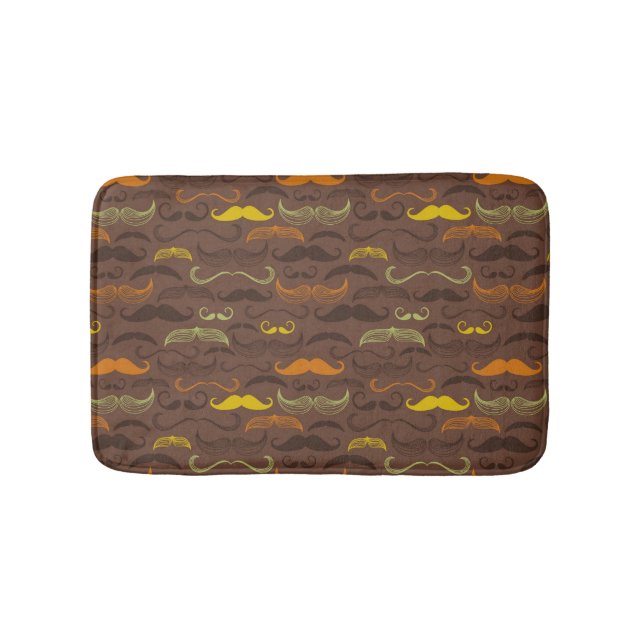 Mustache pattern, retro style 5 bathroom mat (Front)