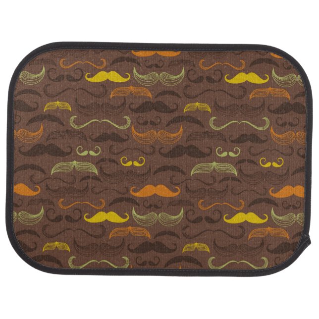 Mustache pattern, retro style 5 car mat (Rear)
