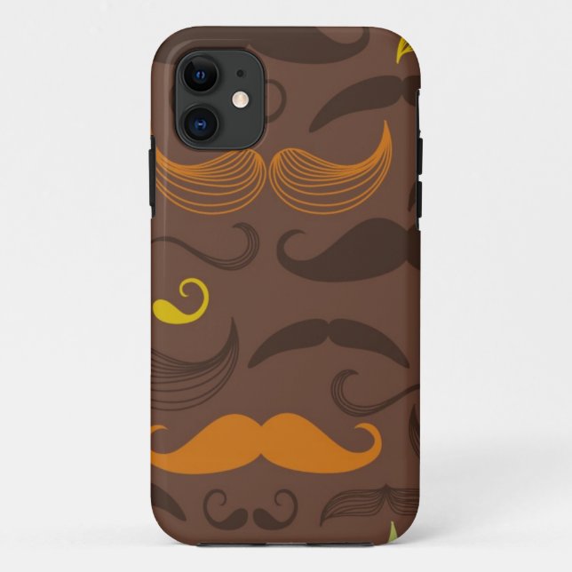 Mustache pattern, retro style 5 Case-Mate iPhone case (Back)