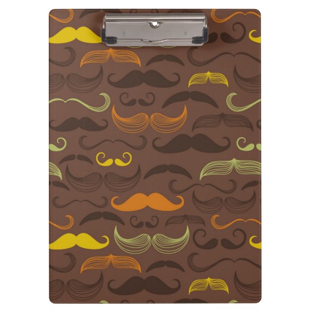 Mustache pattern, retro style 5 clipboard (Front)
