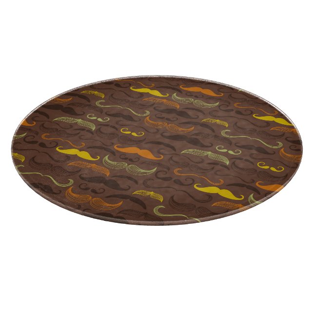 Mustache pattern, retro style 5 cutting board (Corner)