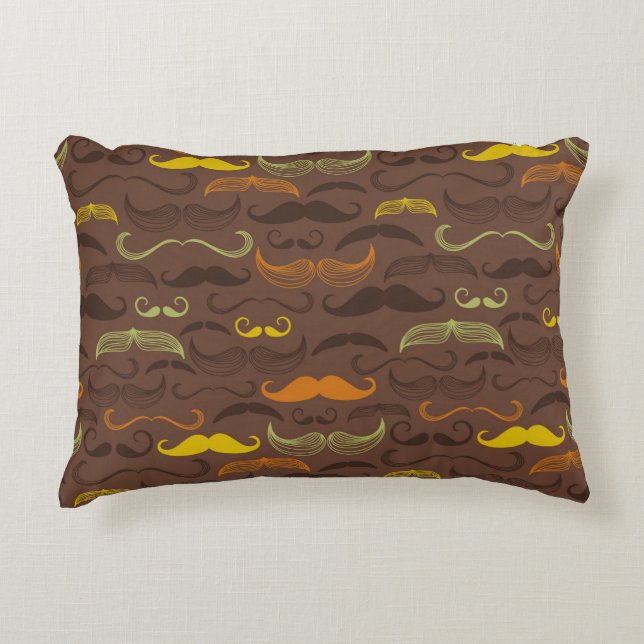 Mustache pattern, retro style 5 decorative pillow (Front)