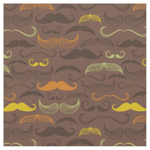 Mustache pattern, retro style 5 fabric