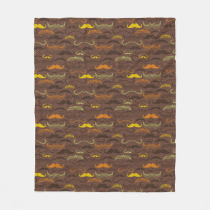 Mustache pattern, retro style 5 fleece blanket