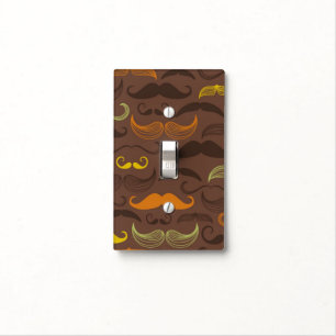 Mustache pattern, retro style 5 light switch cover