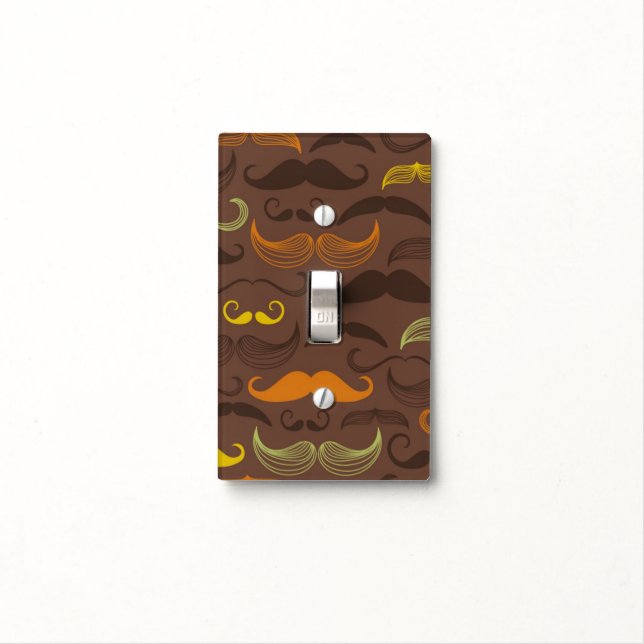 Mustache pattern, retro style 5 light switch cover (In Situ)