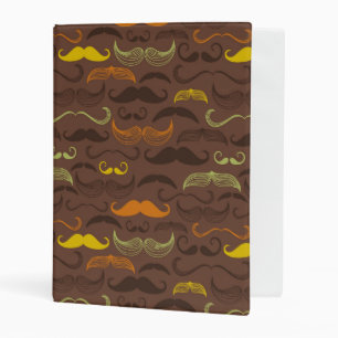 Mustache pattern, retro style 5 mini binder