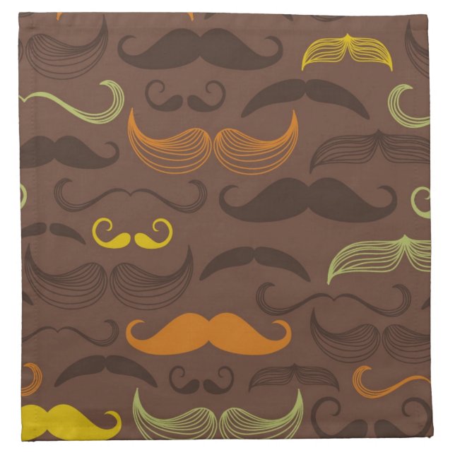 Mustache pattern, retro style 5 napkin (Front)