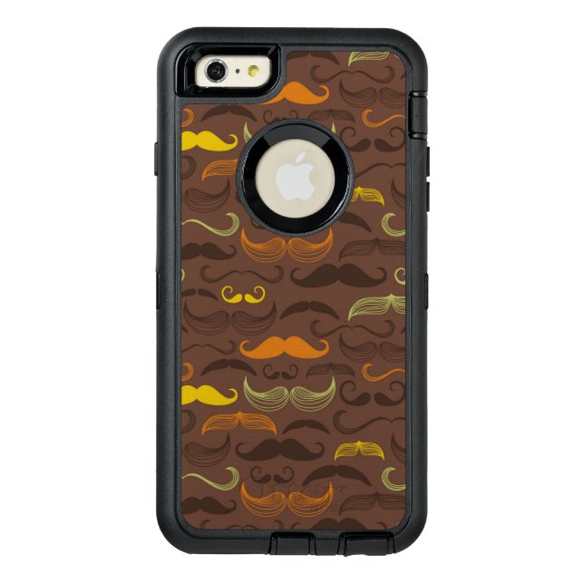 Mustache pattern, retro style 5 otterbox iPhone case (Back)