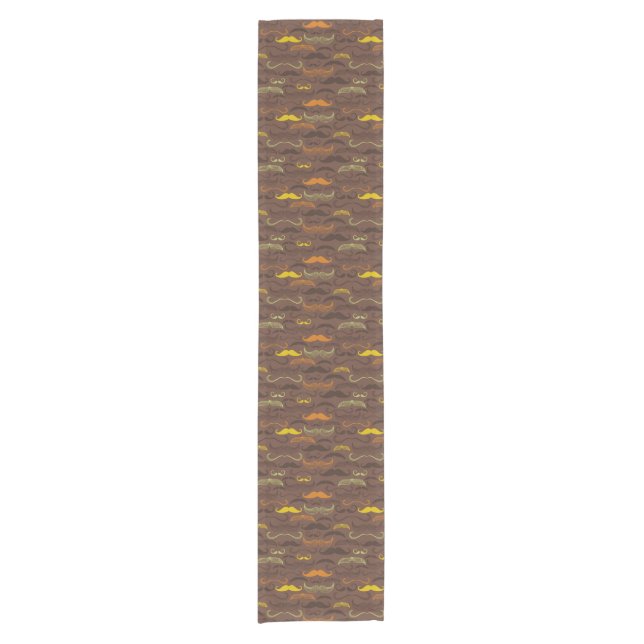 Mustache pattern, retro style 5 short table runner (Front)