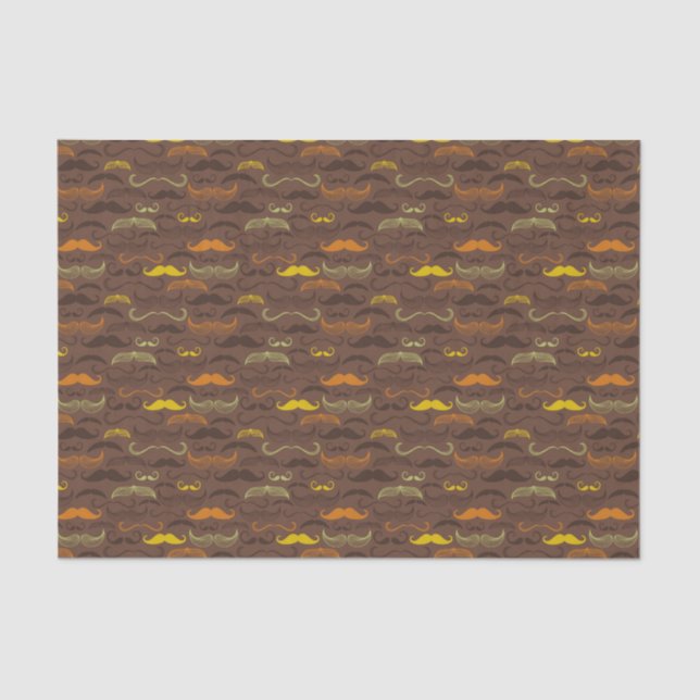 Mustache pattern, retro style 5 tissue paper (Front)