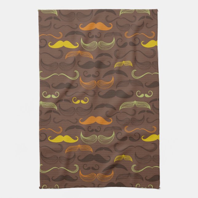 Mustache pattern, retro style 5 towel (Vertical)