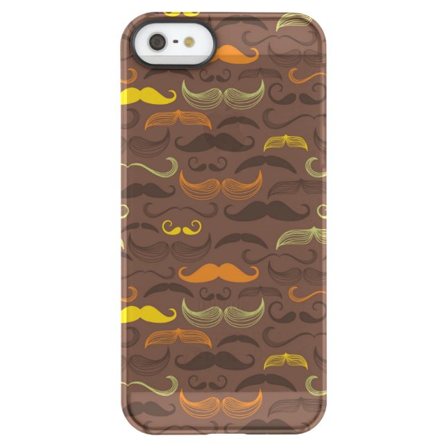 Mustache pattern, retro style 5 uncommon iPhone case (Back)