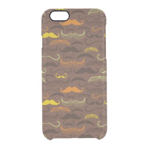 Mustache pattern retro style 5 clear iPhone 66S case