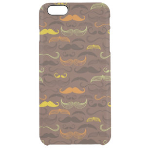 Mustache pattern, retro style 5 clear iPhone 6 plus case